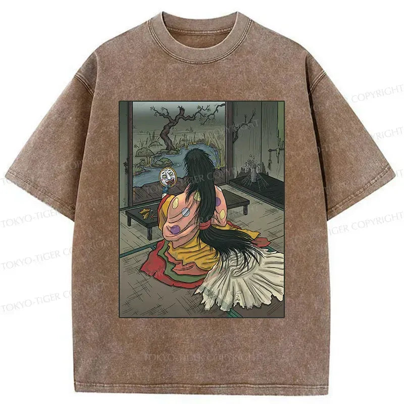 Japanese Yokai Washed T-Shirt for Women