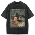 Kyoto-Lion Japanese Female Yokai Washed T-Shirt