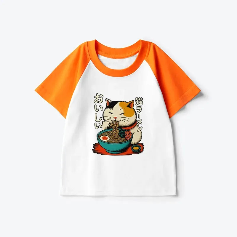 kids japanese ramen raglan t-shirt gift idea