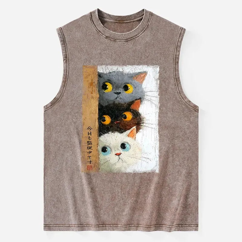 Three Cats Japanese Tank Top Gift Idea