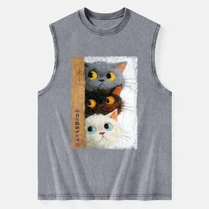 Cute Cats Streetwear Tank Top for Summer