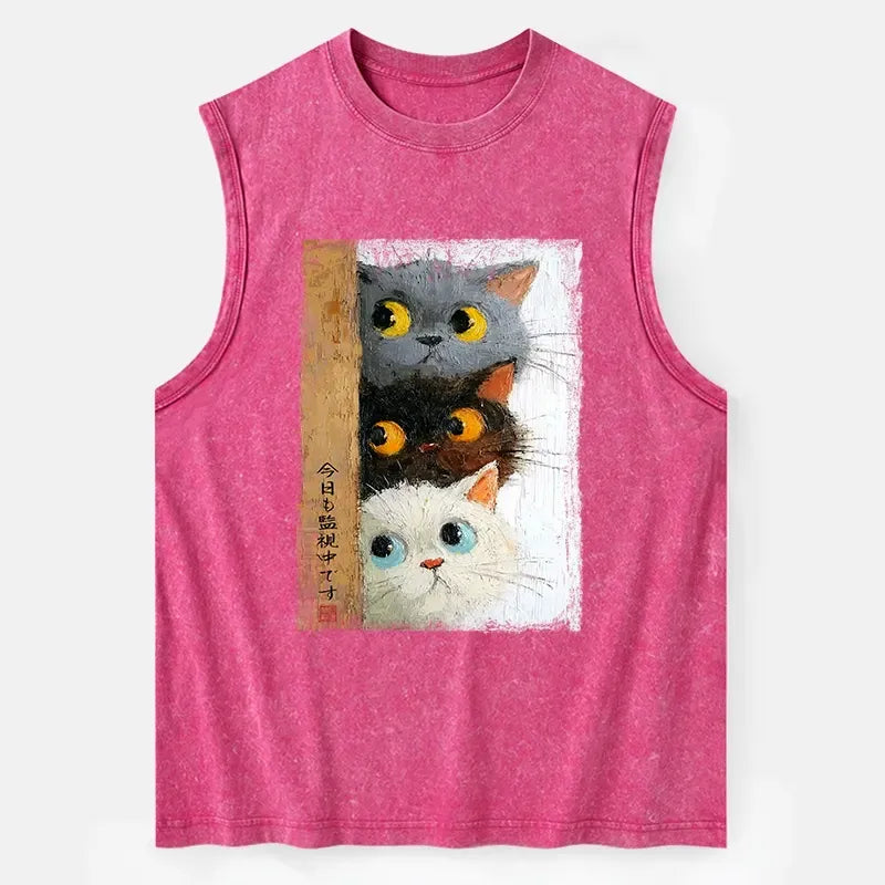 Three Cats Japanese Tank Top Gift Idea
