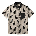 Japanese Black Cat Button-up Shirt