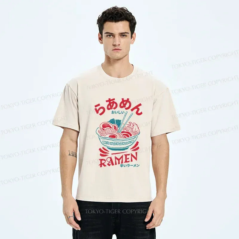 Japanese Vintage Washed T-Shirt for Daily Wear