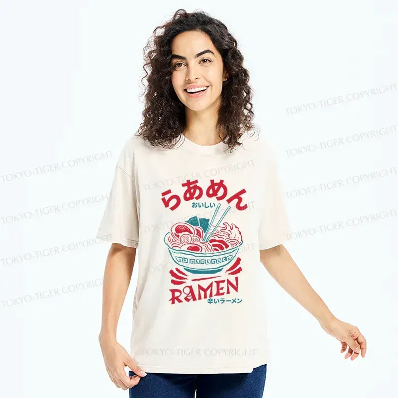 Japanese Vintage Washed T-Shirt for Daily Wear