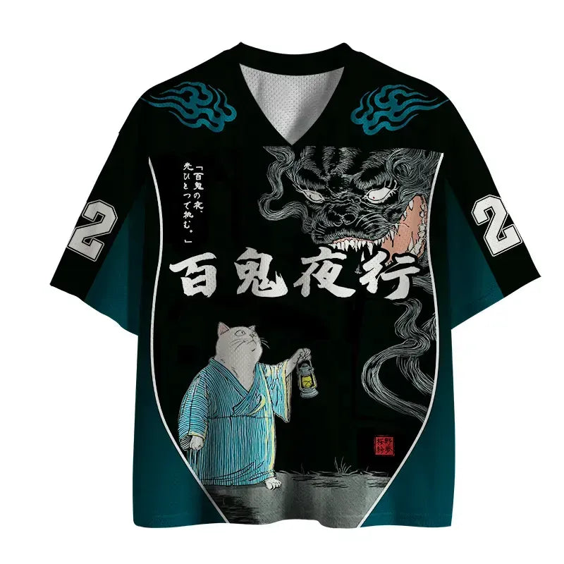 Kyoto-Lion Night Stalker£ºCat vs.Demon Mesh Jersey