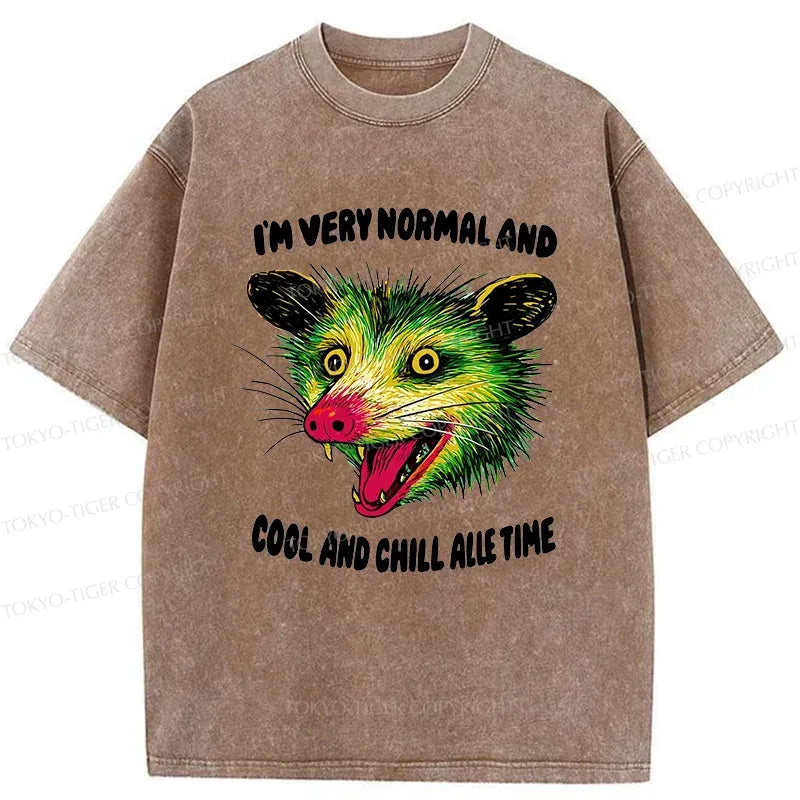 Psychedelic Possum Washed T-Shirt for Daily Wear