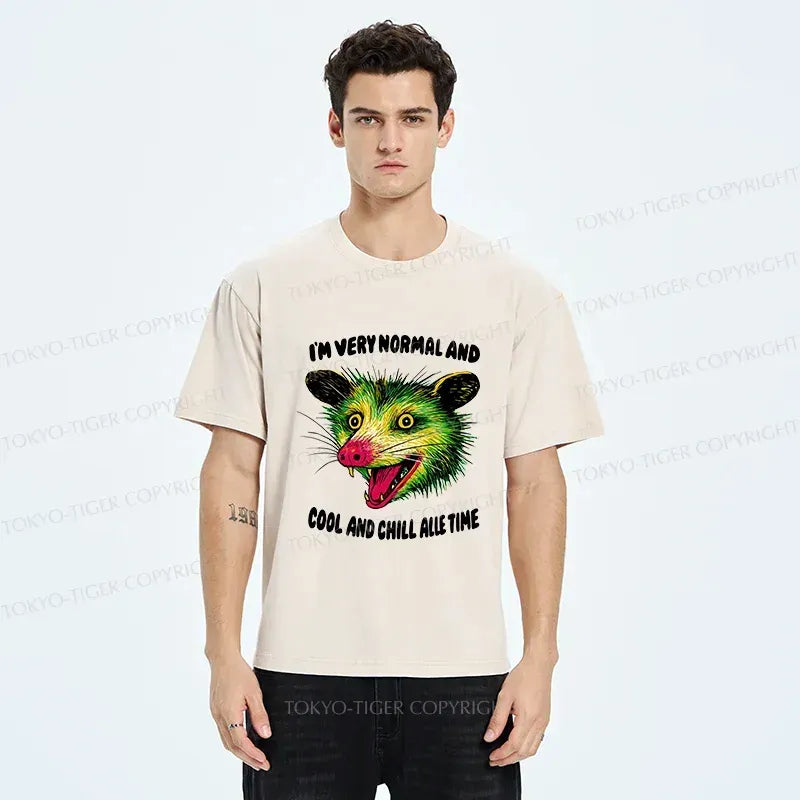 Psychedelic Possum Washed T-Shirt for Daily Wear