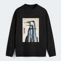 Retro Japanese Crane Long Sleeve T-Shirt