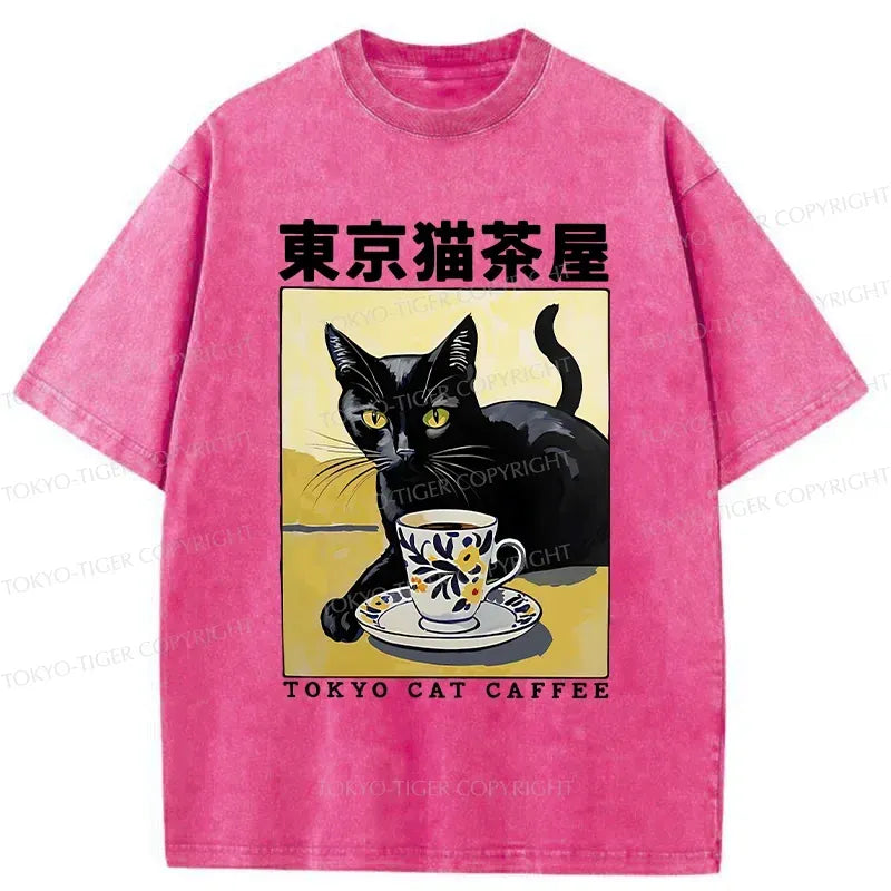 Kyoto-Lion Japanese Cat Cafe Washed T-Shirt
