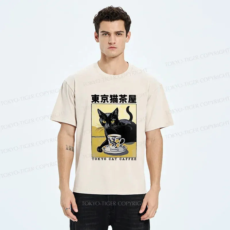 Kyoto-Lion Japanese Cat Cafe Washed T-Shirt