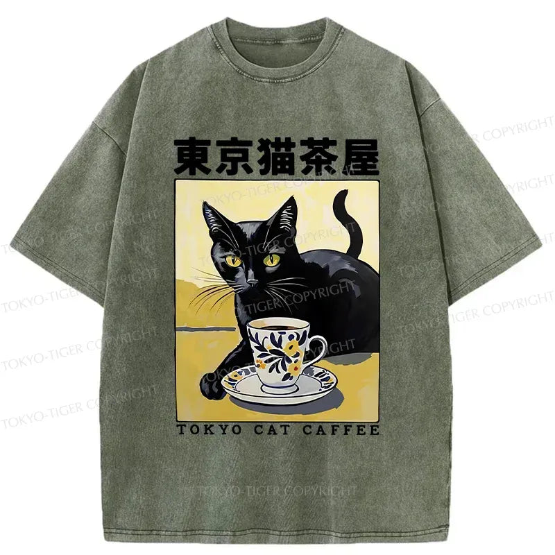 Kyoto-Lion Japanese Cat Cafe Washed T-Shirt