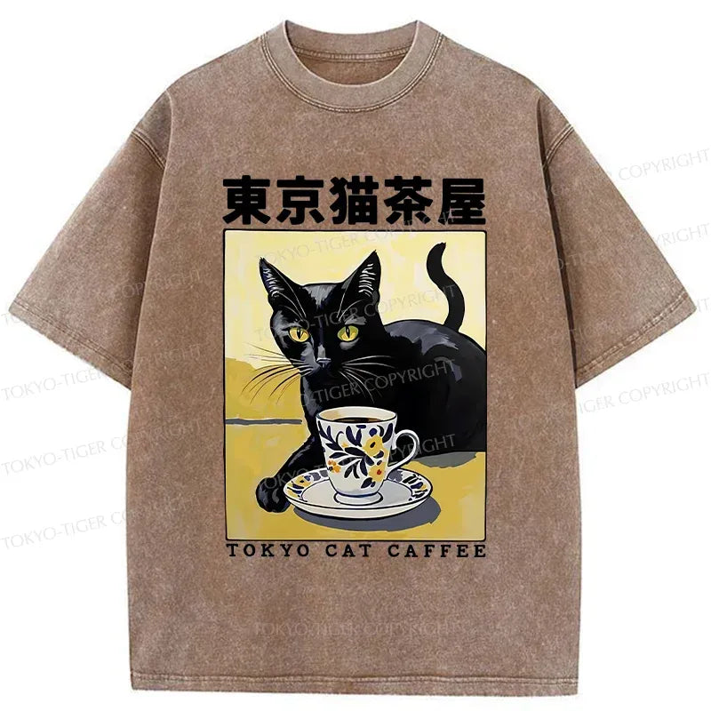 Kyoto-Lion Japanese Cat Cafe Washed T-Shirt