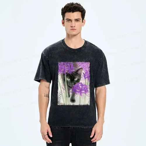 Kyoto-Lion Cat Among The Flowers T-Shirt Best Seller