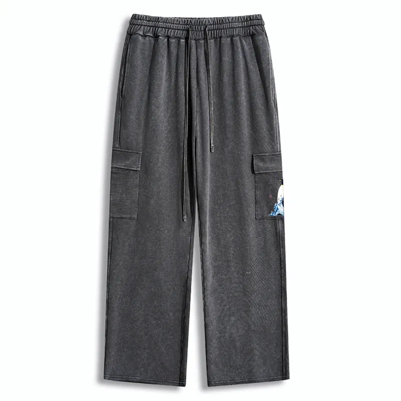 Kyoto-Lion Keep Calm Penguin Washed Utility Sweatpants