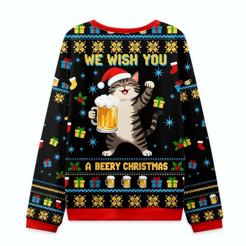 cute cat christmas ugly sweatshirt