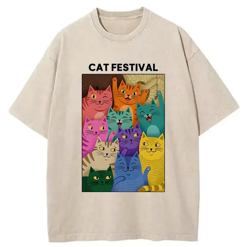 Kyoto lion cat t-shirt for streetwear