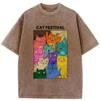 Kyoto lion cat t-shirt for streetwear
