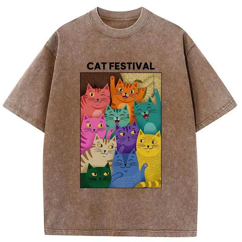 Kyoto lion cat t-shirt for streetwear