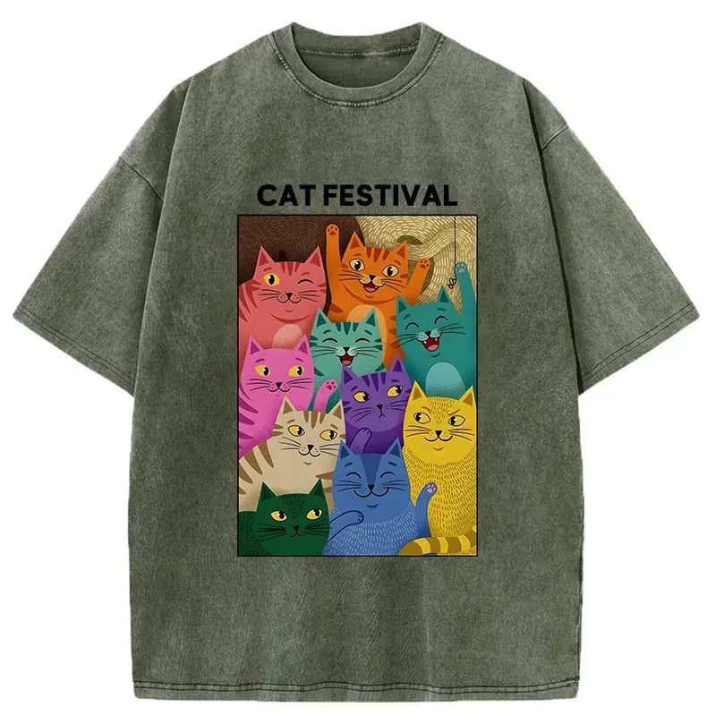 Kyoto lion cat t-shirt for streetwear