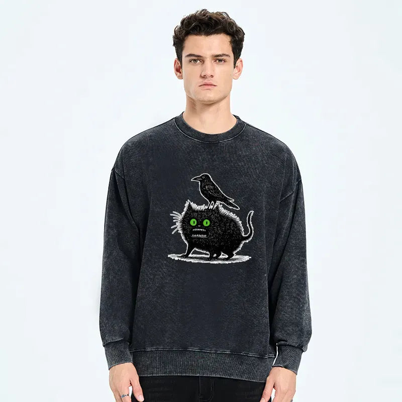 Black Cat Vintage Sweatshirt Trendy Gift