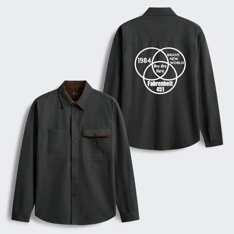 Kyoto-Lion Multidimensional Thinking And Rebellion Men's Corduroy Work Jacket