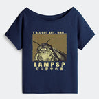 Kyoto-Lion Moth Obsessed With The Light Off Shoulder T-Shirt
