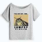 Kyoto-Lion Moth Obsessed With The Light Off Shoulder T-Shirt