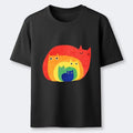 soft cotton cat t-shirt for summer style