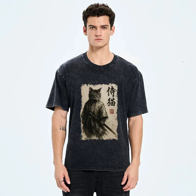 Trendy Japanese Cat T-Shirt for Summer