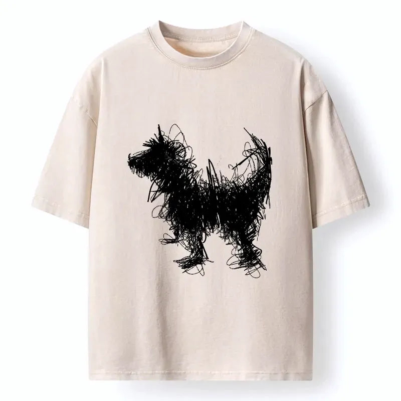 free shipping Japanese vintage dog t-shirt