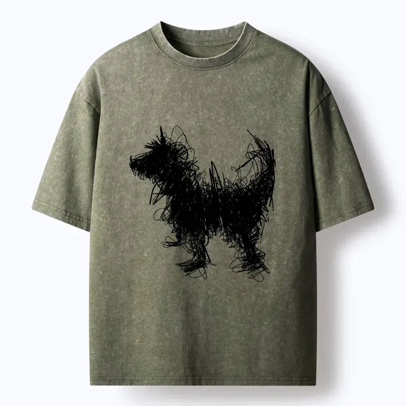 free shipping Japanese vintage dog t-shirt