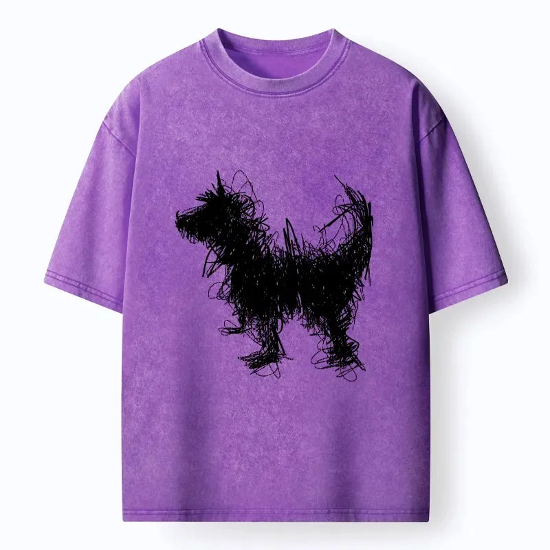 free shipping Japanese vintage dog t-shirt