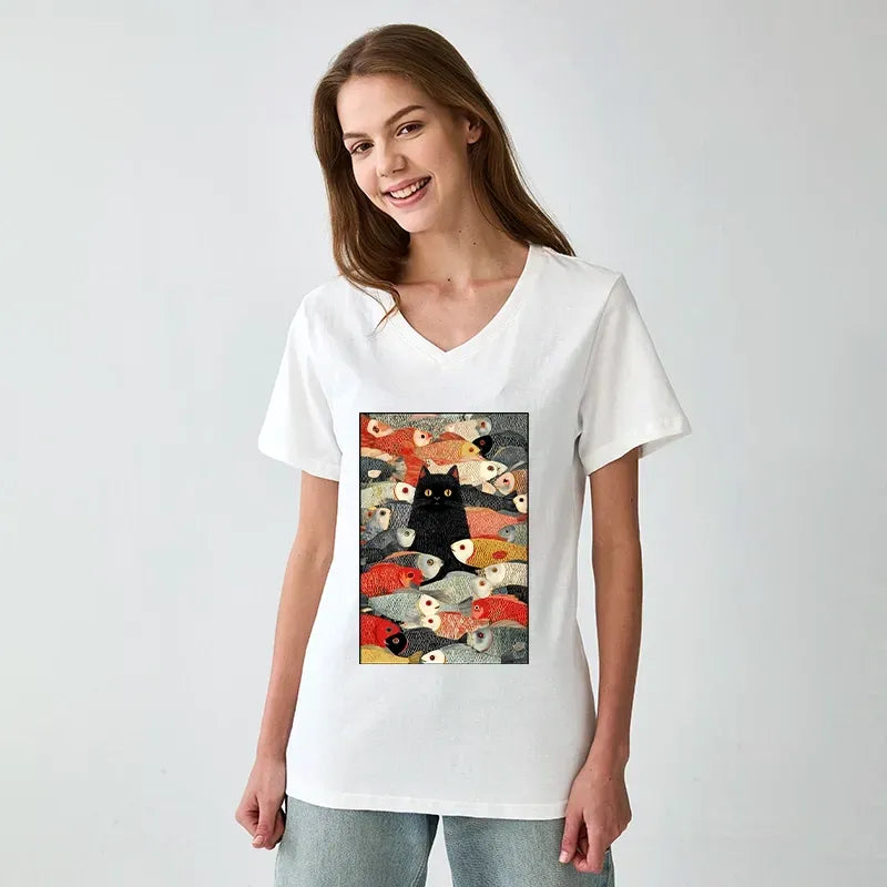 Ukiyo-e Fish V-Neck Tee Best Seller