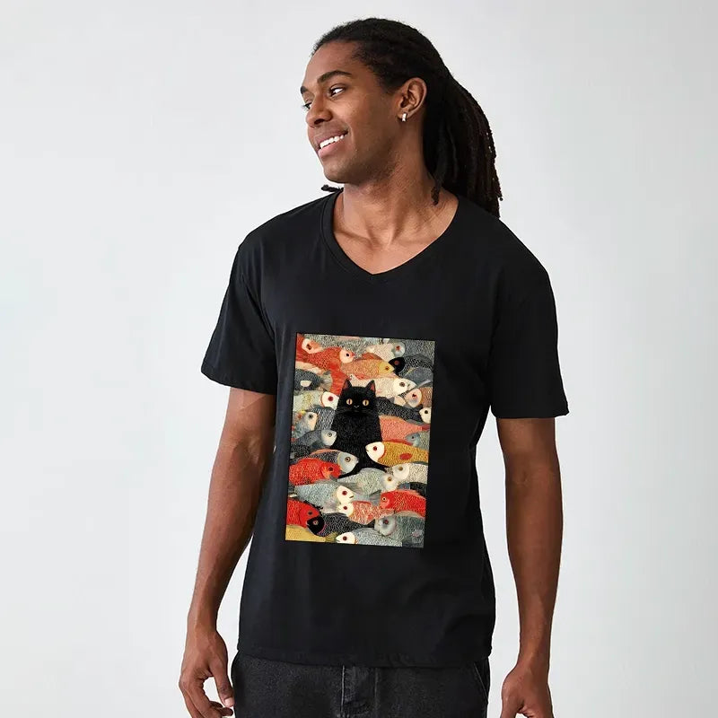 Ukiyo-e Fish V-Neck Tee Best Seller