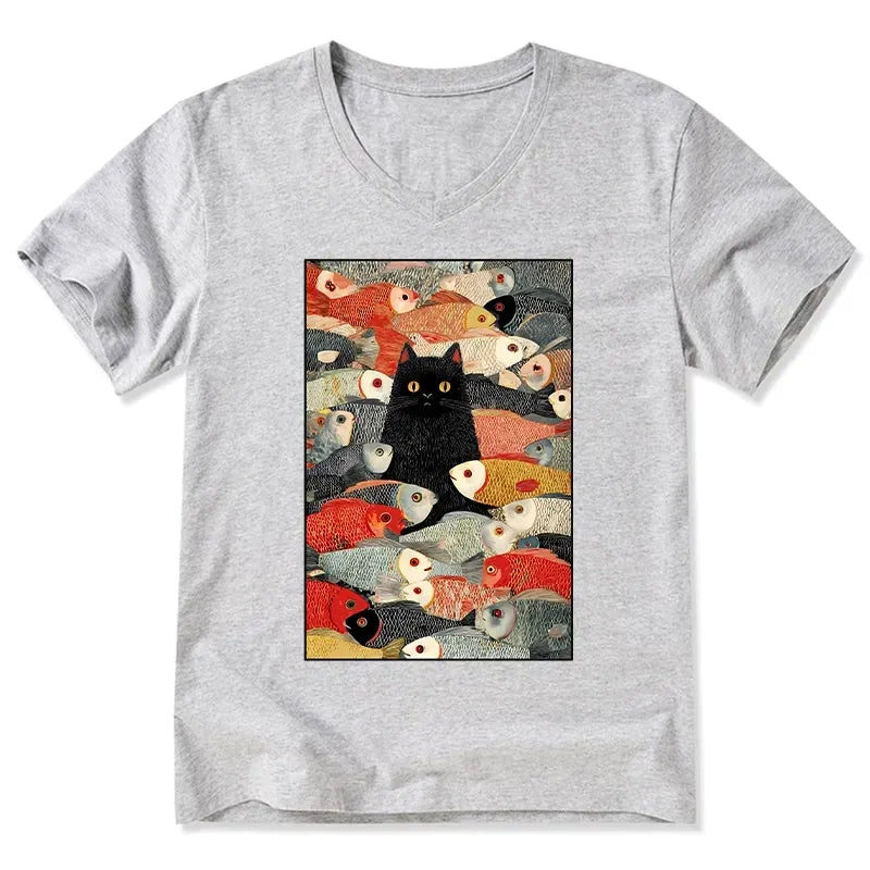 Ukiyo-e Fish V-Neck Tee Best Seller