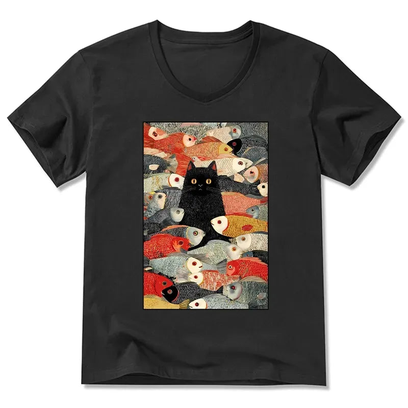 Ukiyo-e Fish V-Neck Tee Best Seller
