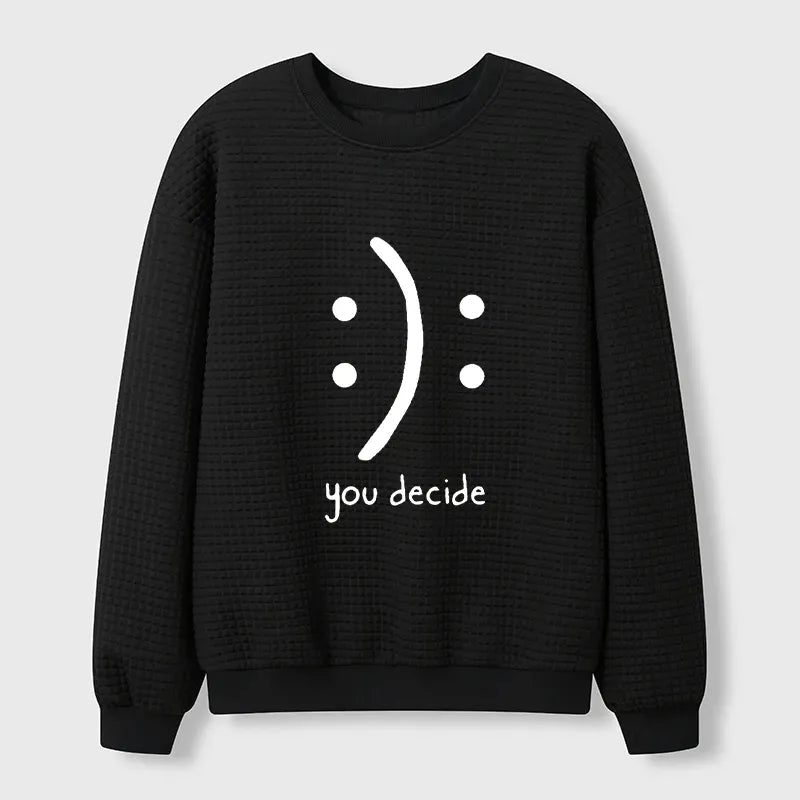 Kyoto-Lion Laugh Or Sad Waffle Sweatshirt