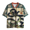 Vintage Ukiyo-e Dragon Mesh Jersey for Fitness