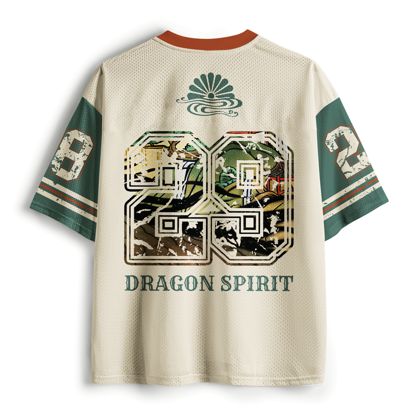 Vintage Ukiyo-e Dragon Mesh Jersey for Fitness