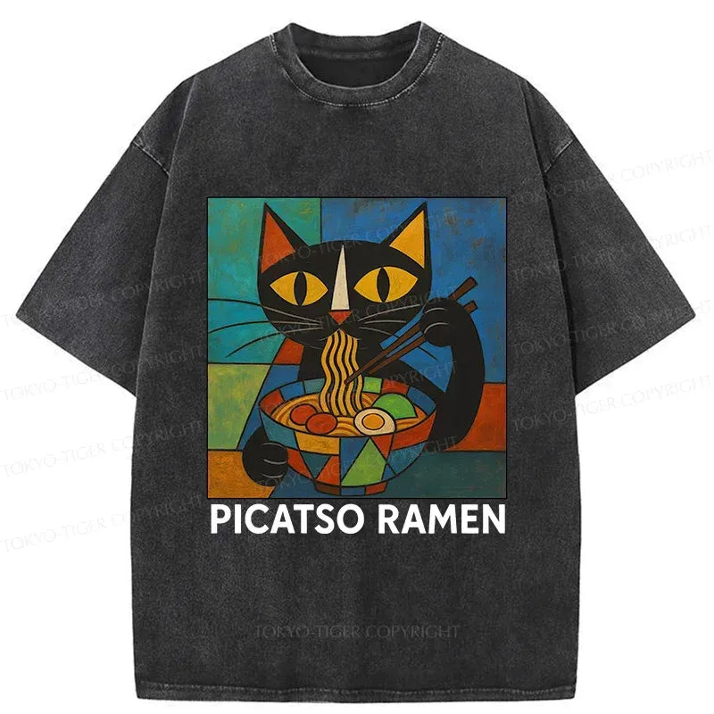 washed cat t-shirt best seller for streetwear