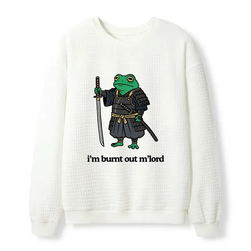 Kyoto-Lion Tired Frog Waffle Sweatshirt