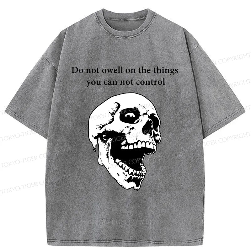 Japanese Skull Washed T-Shirt for Daily Wear