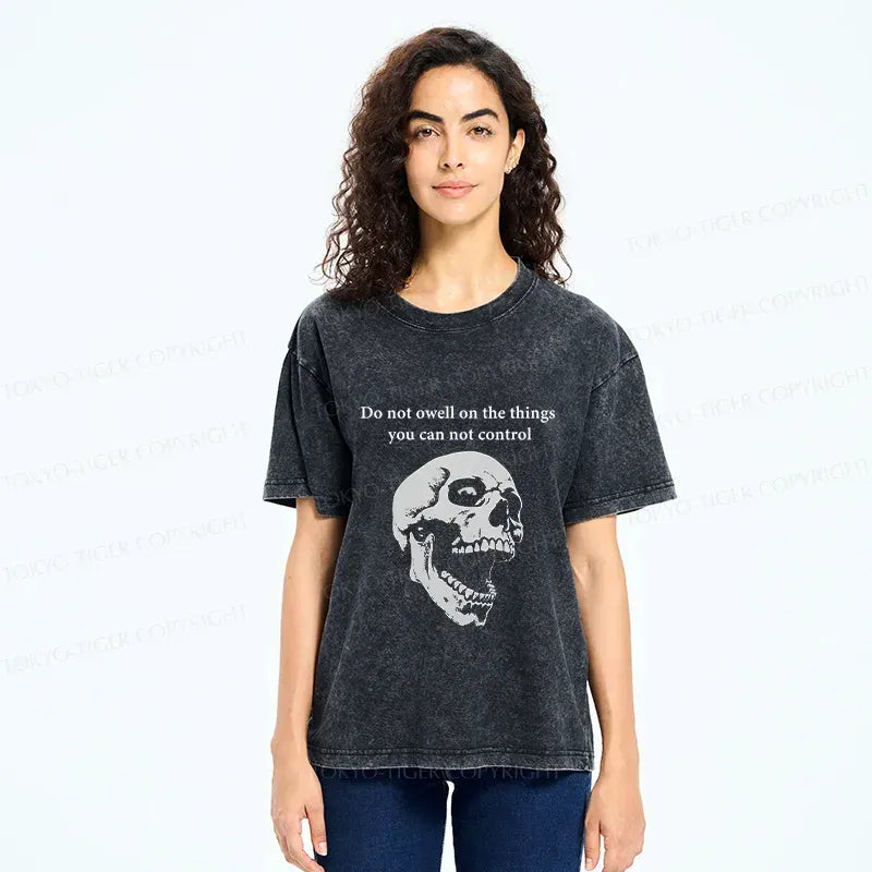 Japanese Skull Washed T-Shirt for Daily Wear