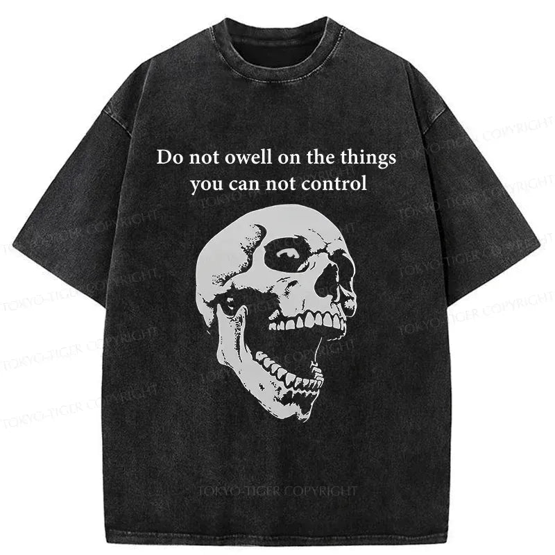 Japanese Skull Washed T-Shirt for Daily Wear