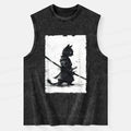 Retro Cat Samurai Tank for Streetwear
