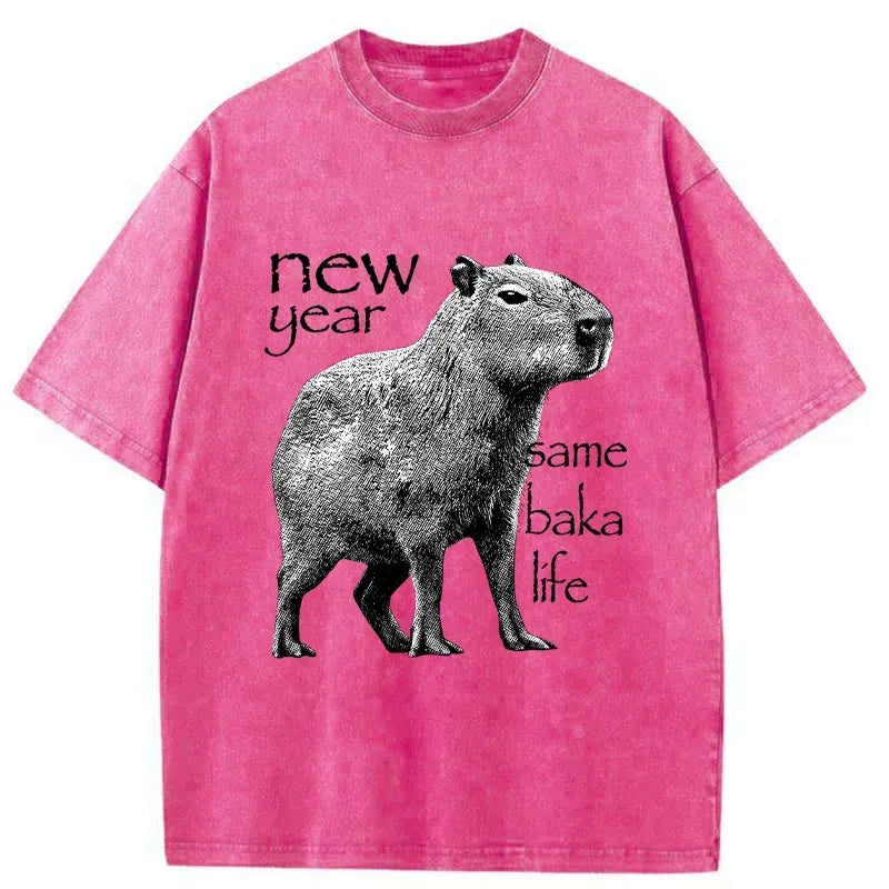 Kyoto-Lion Different Year Same Stupidity Washed T-Shirt