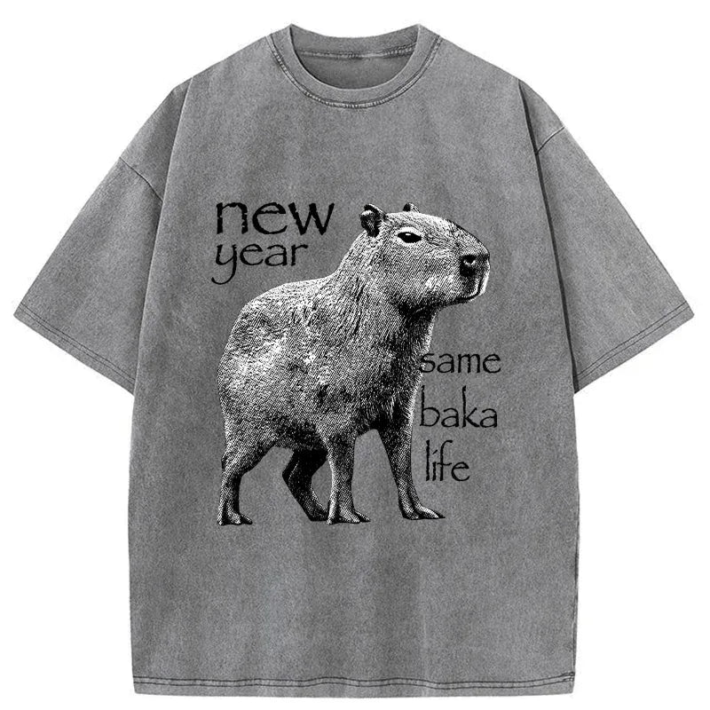 Kyoto-Lion Different Year Same Stupidity Washed T-Shirt
