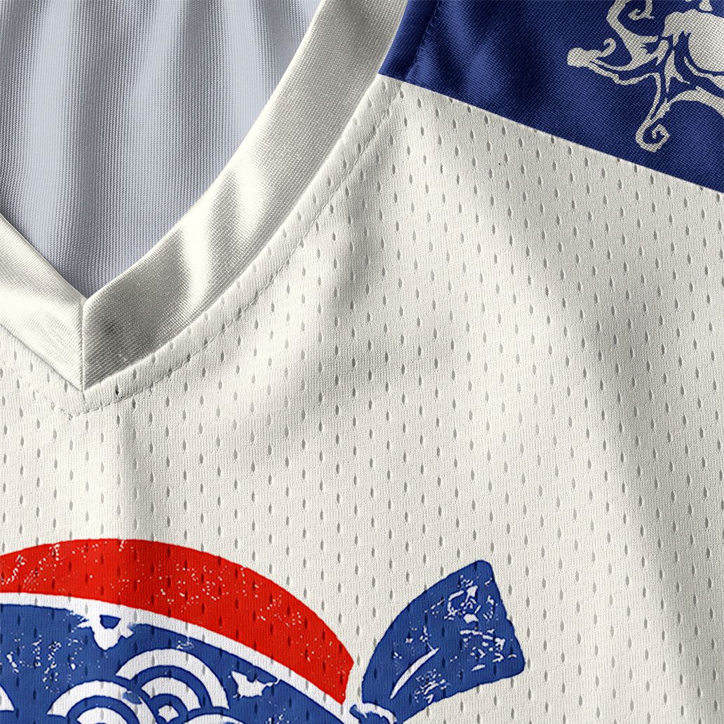 Kyoto-Lion Japanese Retro Octopus Ramen Paneled Long Sleeve Jersey