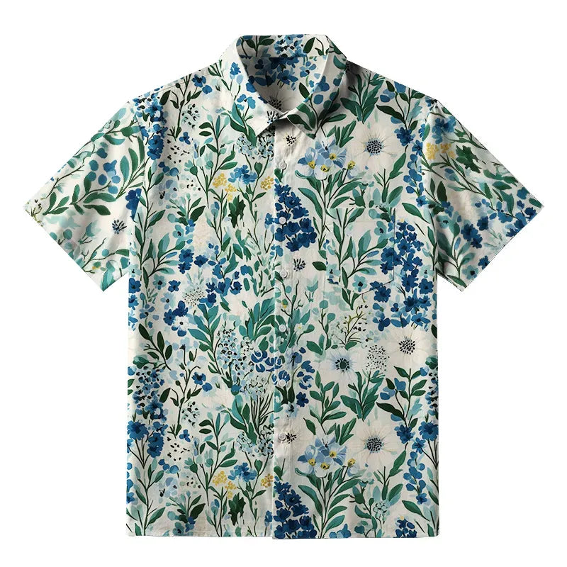 Japanese floral button up shirt for men